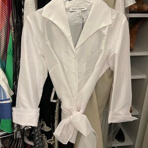 Sara Campbell White Button Down Shirt